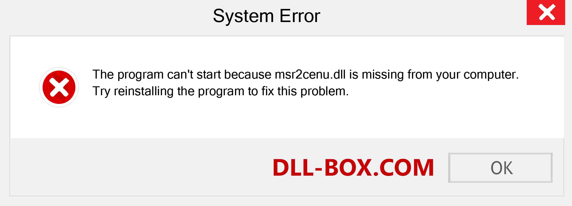  msr2cenu.dll file is missing?. Download for Windows 7, 8, 10 - Fix  msr2cenu dll Missing Error on Windows, photos, images