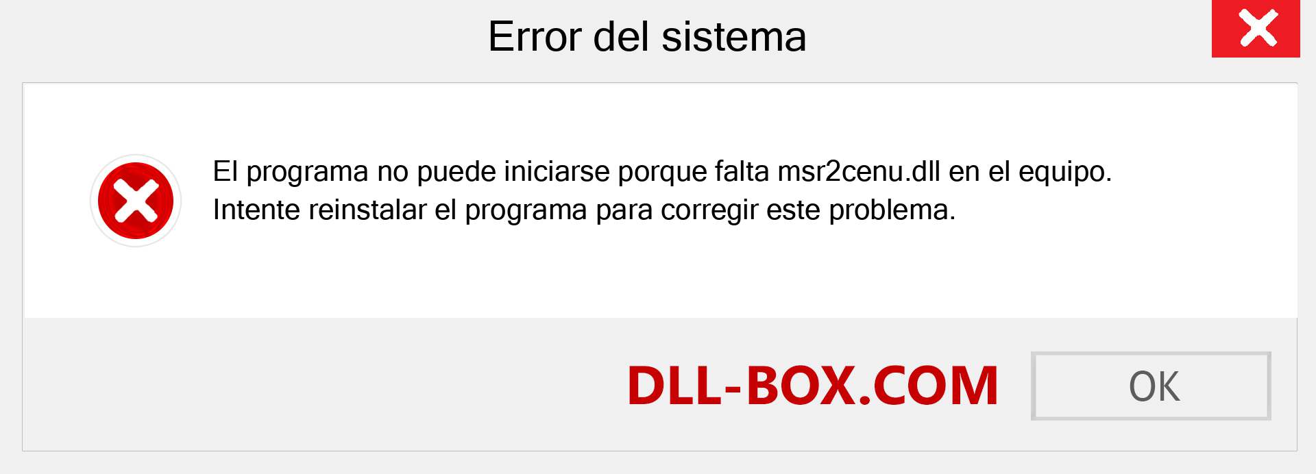 ¿Falta el archivo msr2cenu.dll ?. Descargar para Windows 7, 8, 10 - Corregir msr2cenu dll Missing Error en Windows, fotos, imágenes