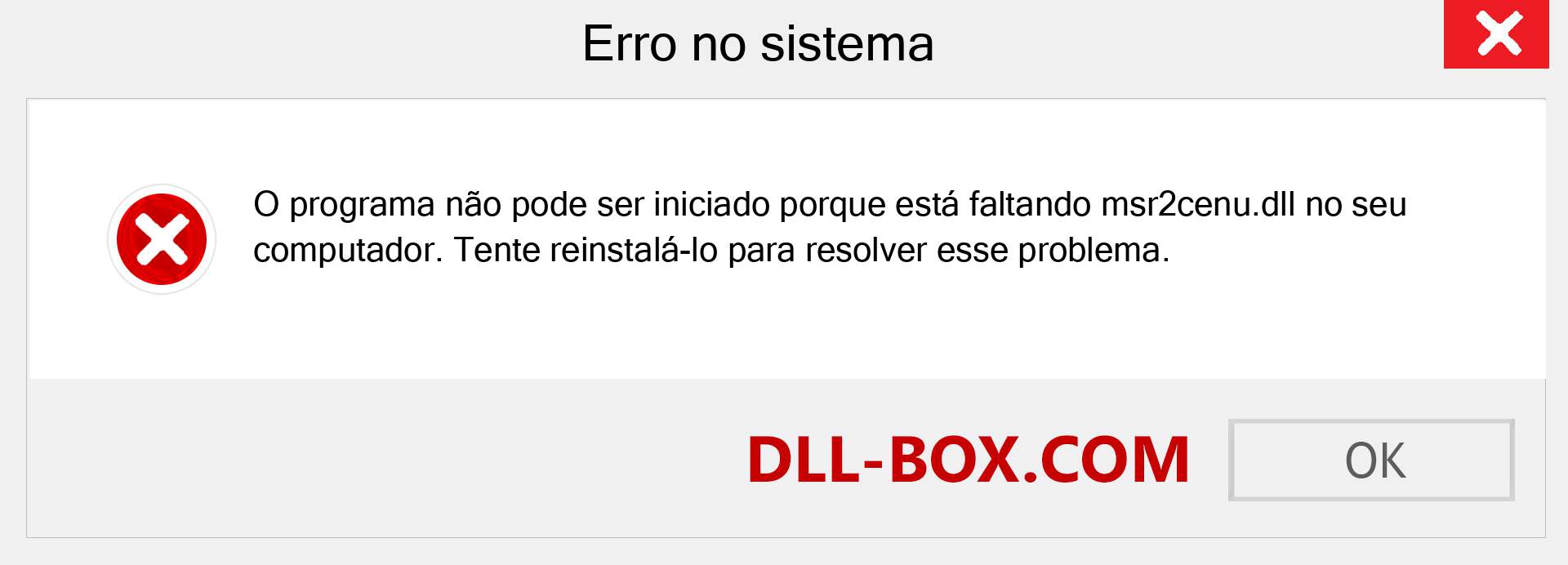 Arquivo msr2cenu.dll ausente ?. Download para Windows 7, 8, 10 - Correção de erro ausente msr2cenu dll no Windows, fotos, imagens